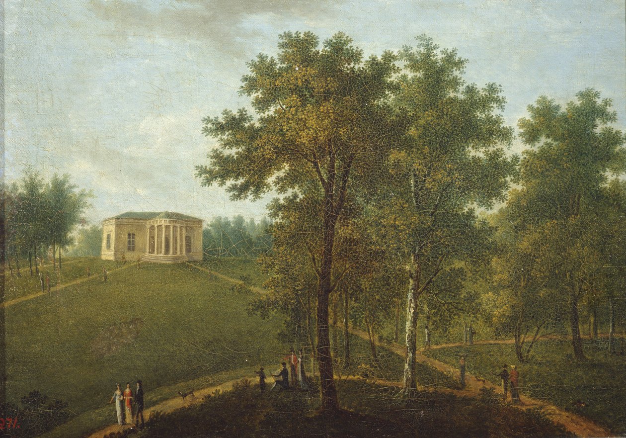 Sannhetens tempel. Utsikt i parken til Kurakin Estate Nadezhdino, slutten av 1790-tallet av Vasily Petrovich Prichetnikov