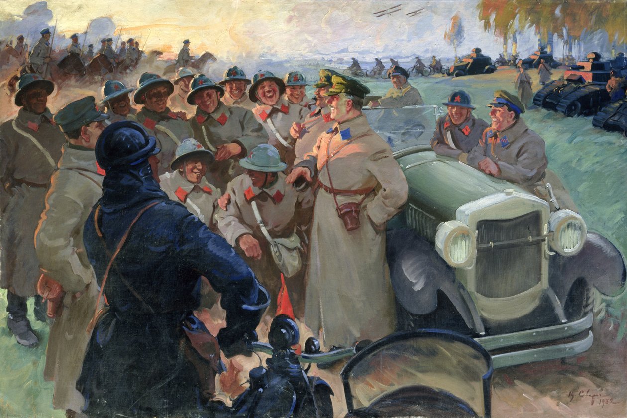 Kliment Voroshilov (1881-1969) han Manøvrer av Vasily Semyonovich Svarog