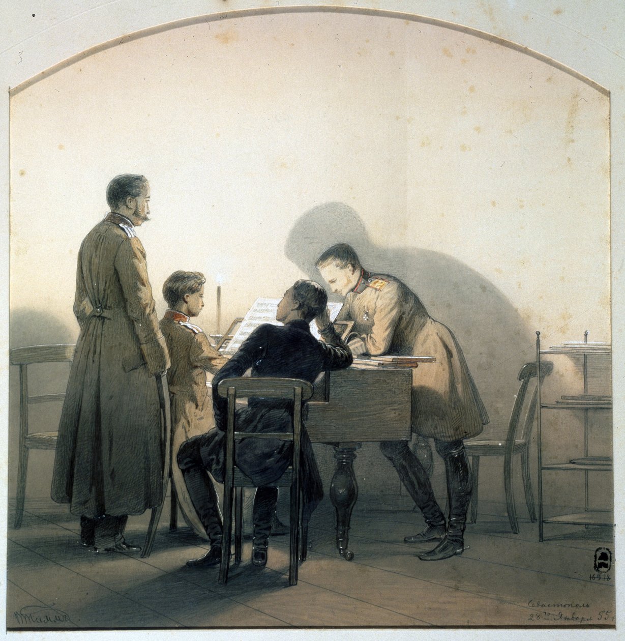 Ved pianoet, 1855 av Georg Wilhelm Timm