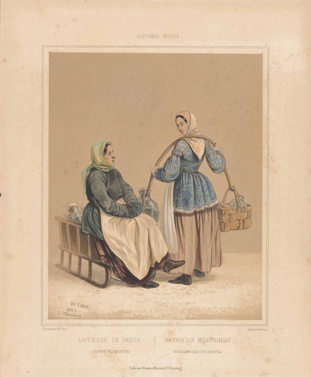 Meieri kvinner i Okta, midten av 1800-tallet.. av Georg Wilhelm Timm