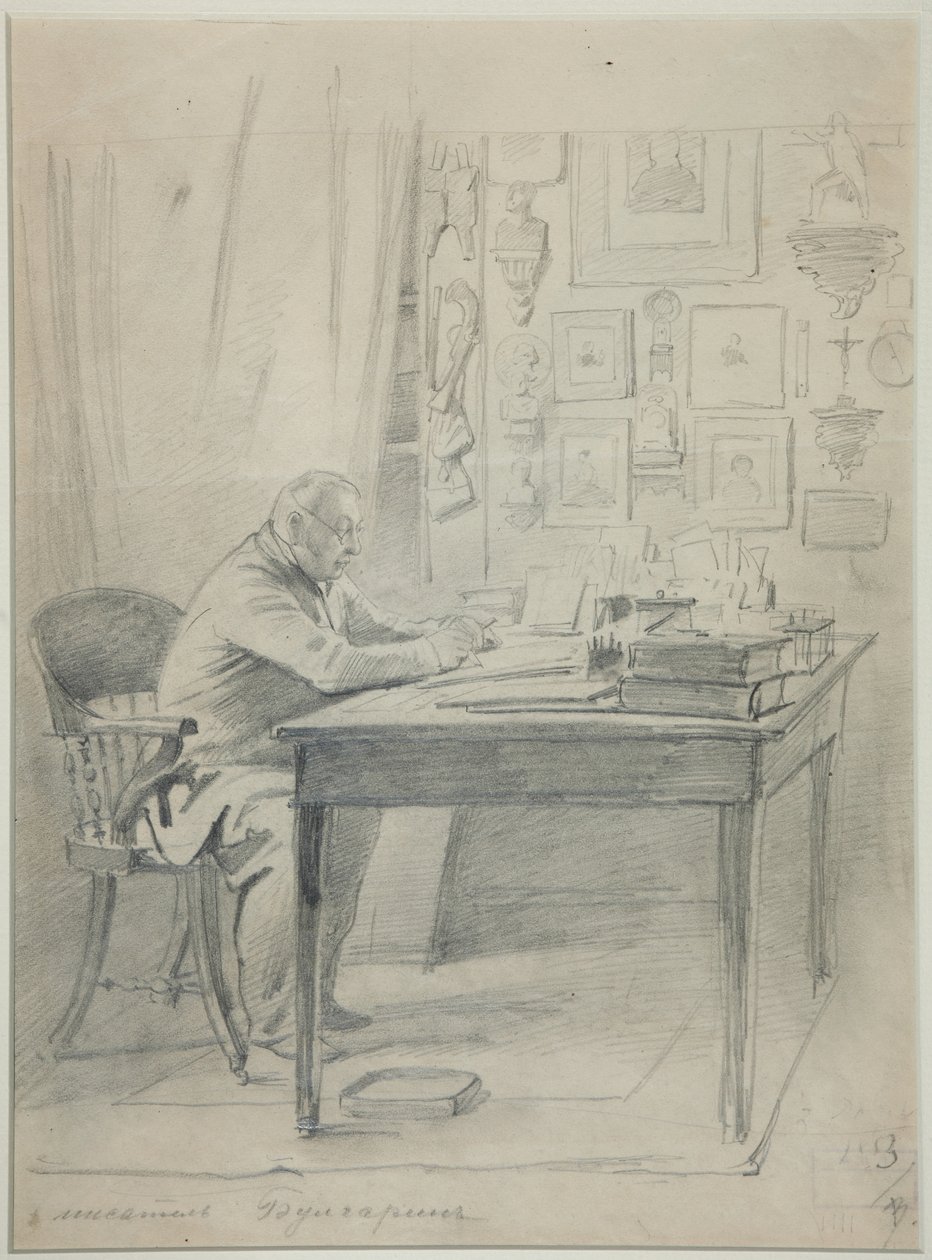 Portrett av forfatteren Faddei Bulgarin 1789-1859, 1840-tallet av Georg Wilhelm Timm