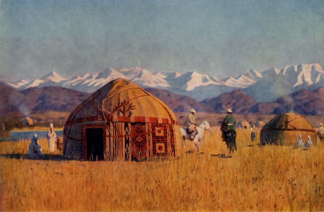 Kirghiz yourta ved elven Chu, 1869-1870, 1965. av Vasily Vereshchagin