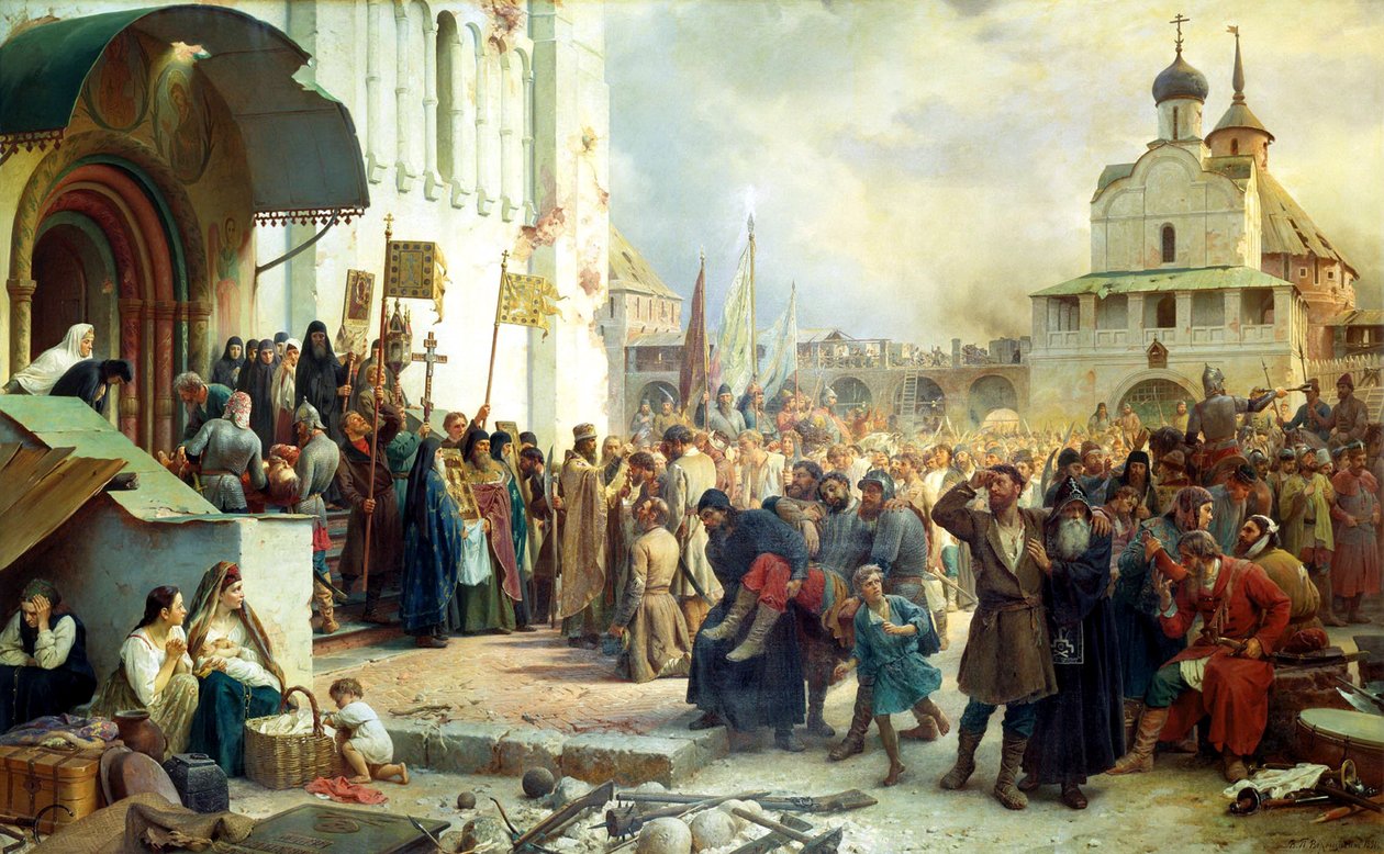 Beleiringen av treenigheten Sergius Lavra i Sergiev Posad, 1891. av Vasily Vereshchagin
