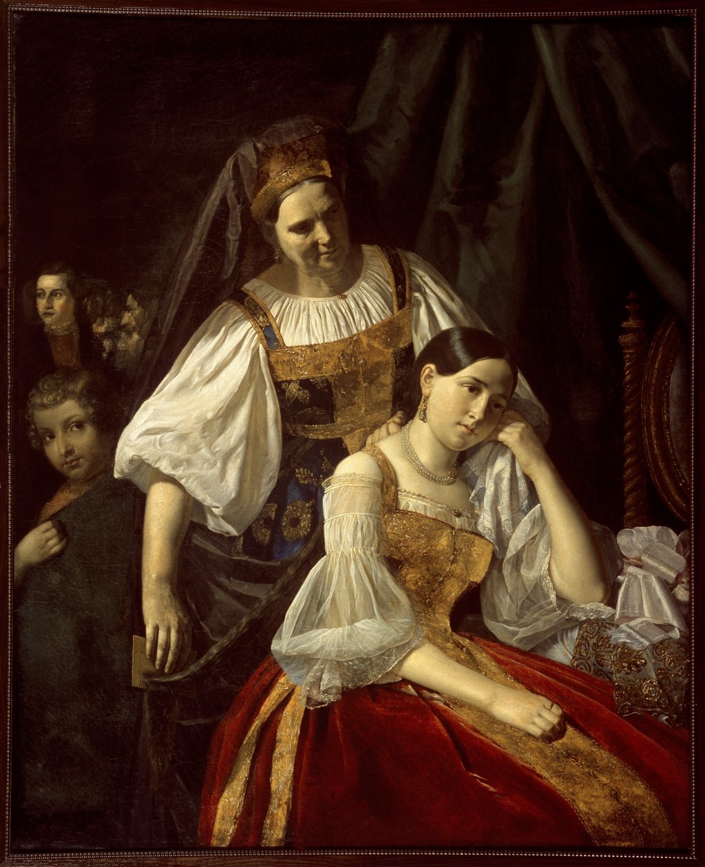 ""Les preparatifs de voyage"" Peinture de Vassili Feklistov (Feklistoff) (19eme siecle) 1848 Dim 141x114 cm State Russian Museum, Saint Petersburg (Petersbourg)   1398629   no       norwegian Successfully Translated  Original: The Leycester Hospital (colou av Vassili Feklistov