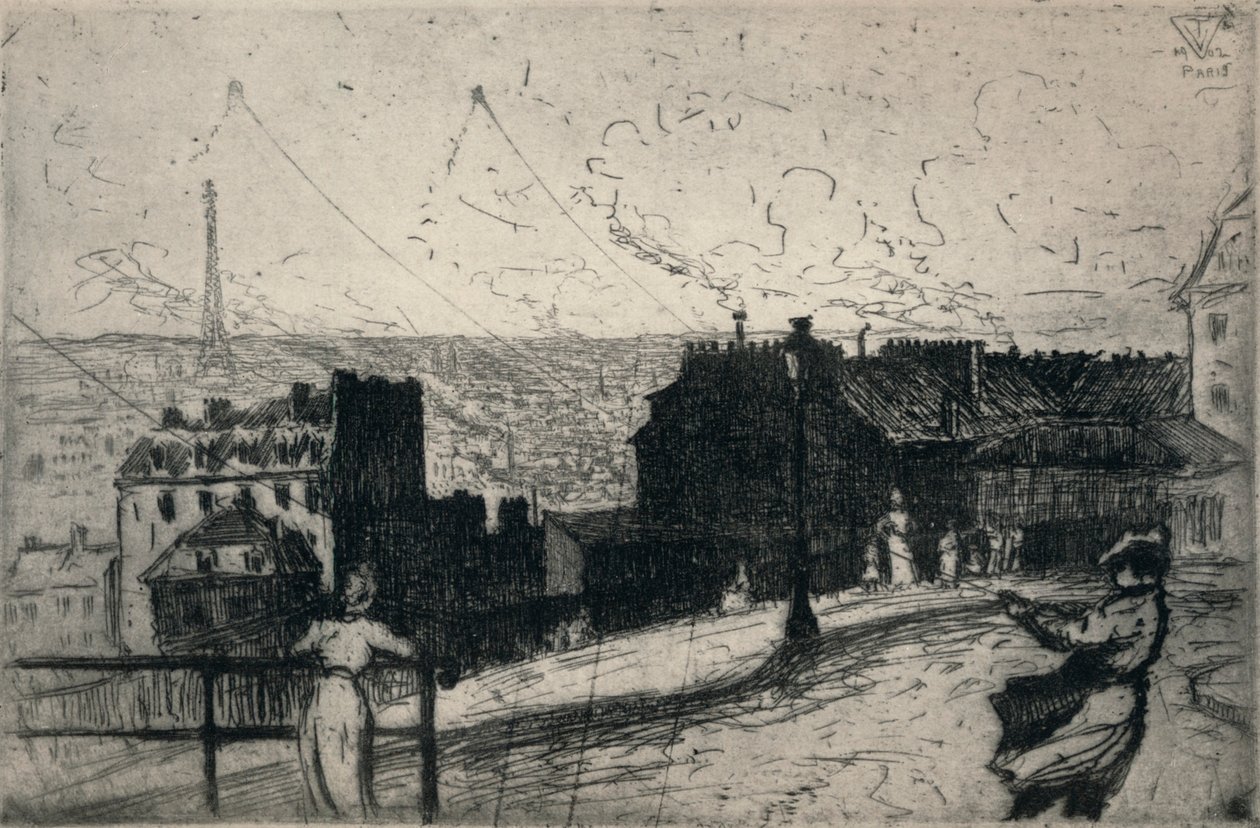 Kite-Flyers, Montmartre, 1915 av Vaughan Trowbridge