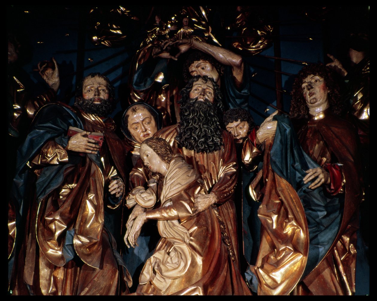 The Dormition and the Assumption of the Virgin Mary, altertavle, ca. 1477-89 (tre) av Veit or Wit Stoss