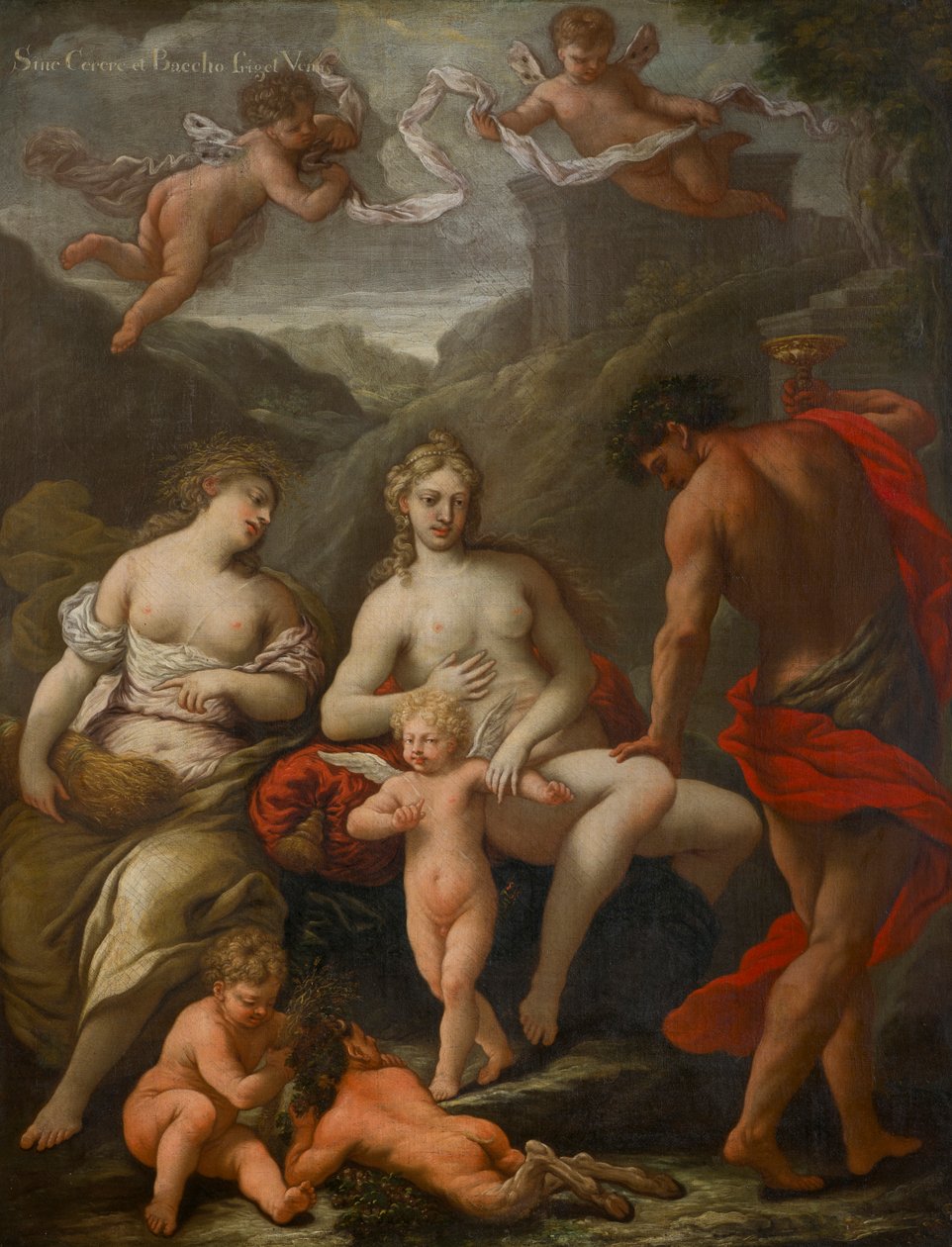 Ceres, Bacchus og Venus, ca. 1550-1610 (olje på lerret) av Venetian School