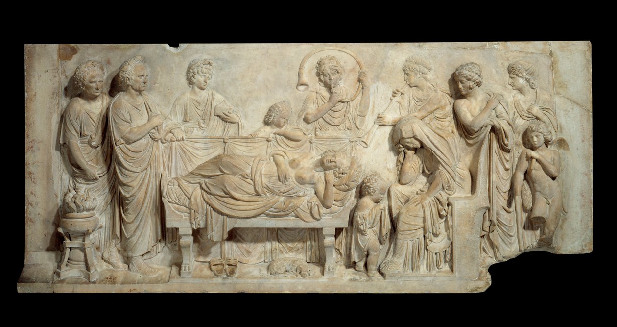 Funebre Bas relieff marmorseremoni i Venezia på begynnelsen av 1500-tallet Paris, Louvre-museet av Venetian School