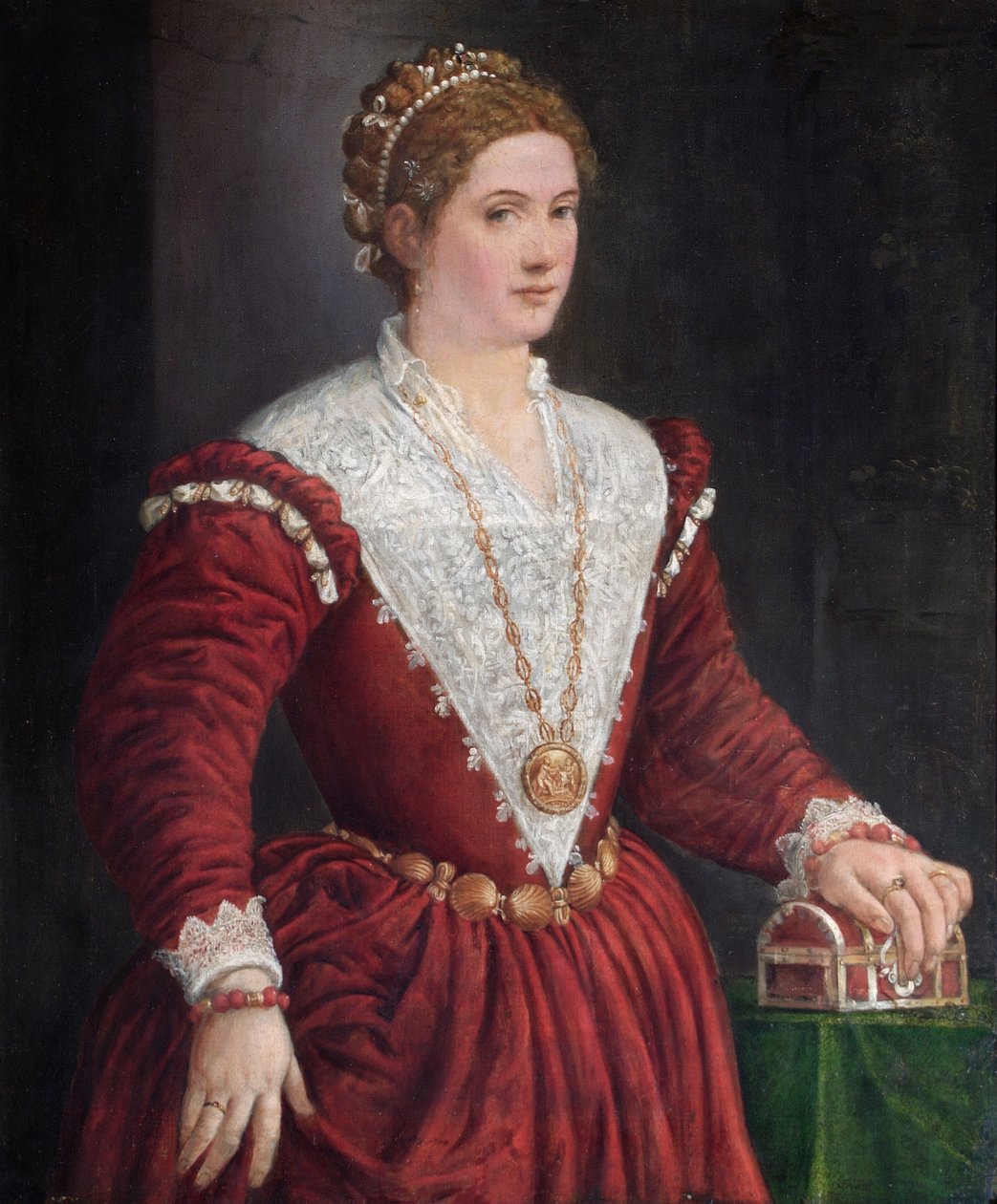 Portrett av en ukjent dame, ca 1560-tallet av Venetian School