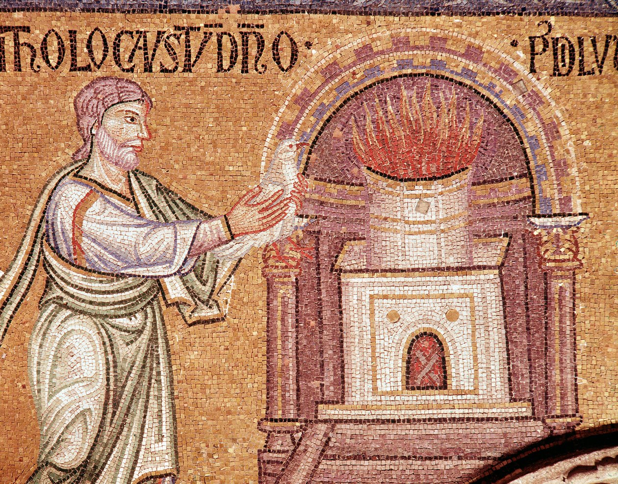 Noahs liv, Noah takker ved et alter (mosaikkdetalj av Veneto Byzantine School