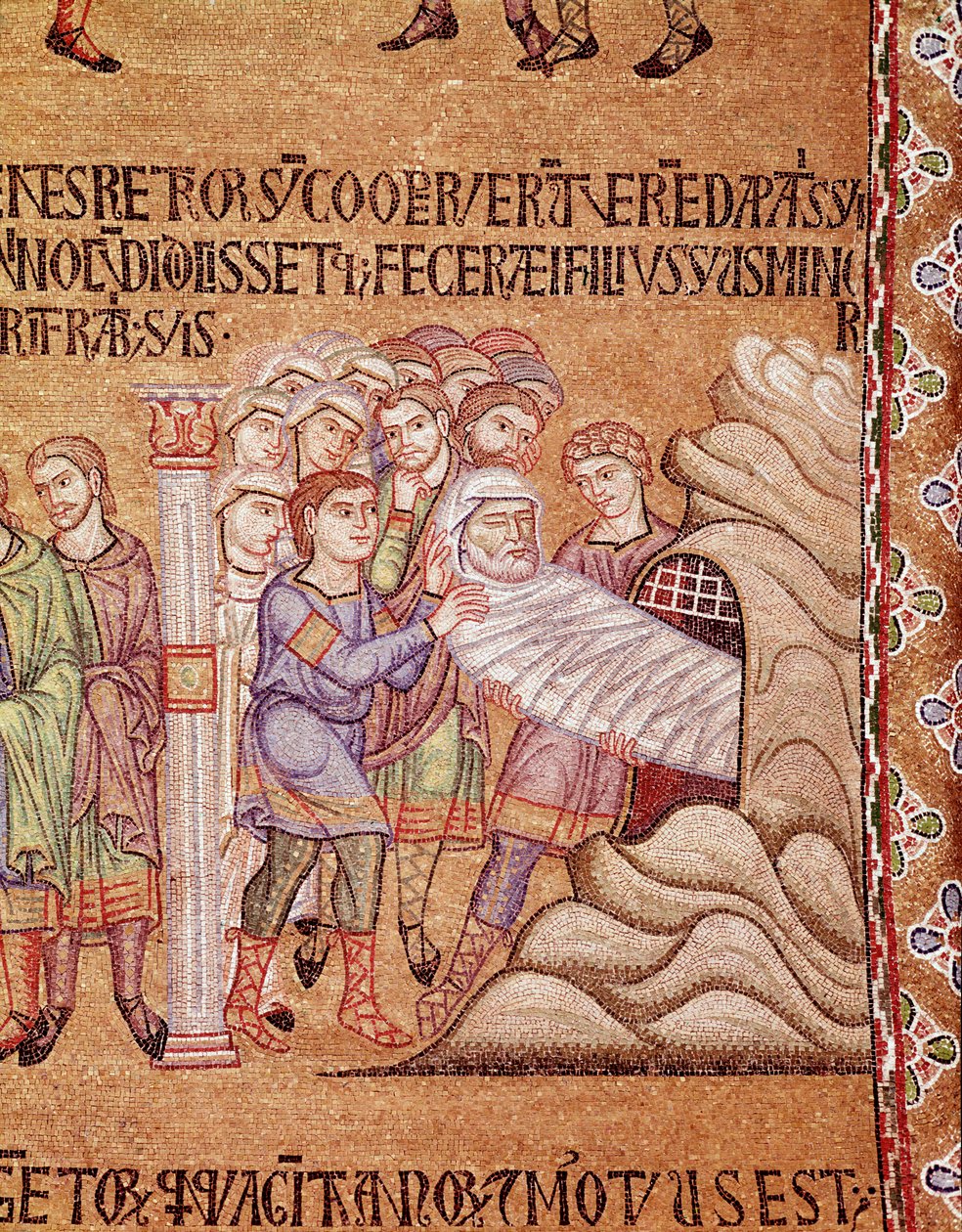 Noahs liv, Noahs død og gravlegging (mosaikkdetalj av Veneto Byzantine School