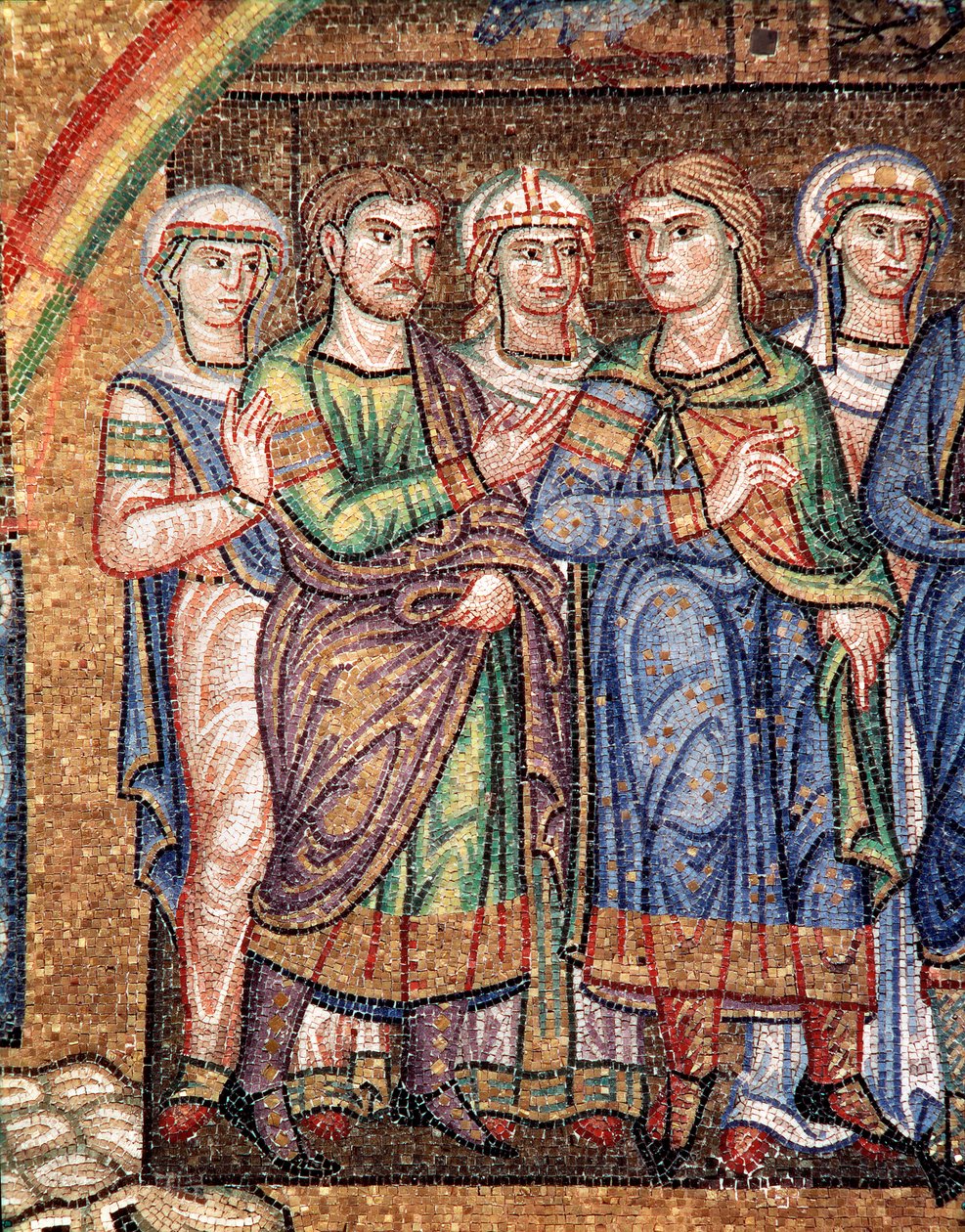 Livet til Noah, Noahs sønner (mosaikkdetalj av Veneto Byzantine School
