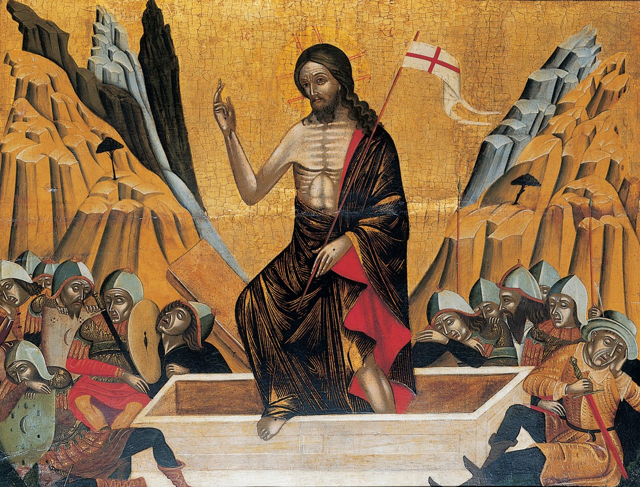 Oppstandelsen, Venezia eller Kreta, ca. 1500 av Veneto Cretan School