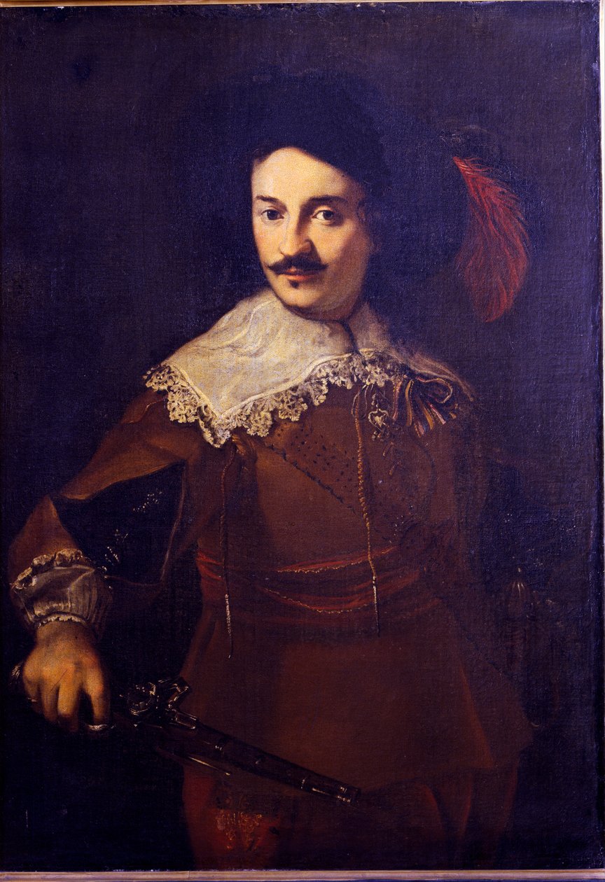 Selvportrett med pistol, ca. 1610 av Ventura di Arcangelo Salimbeni