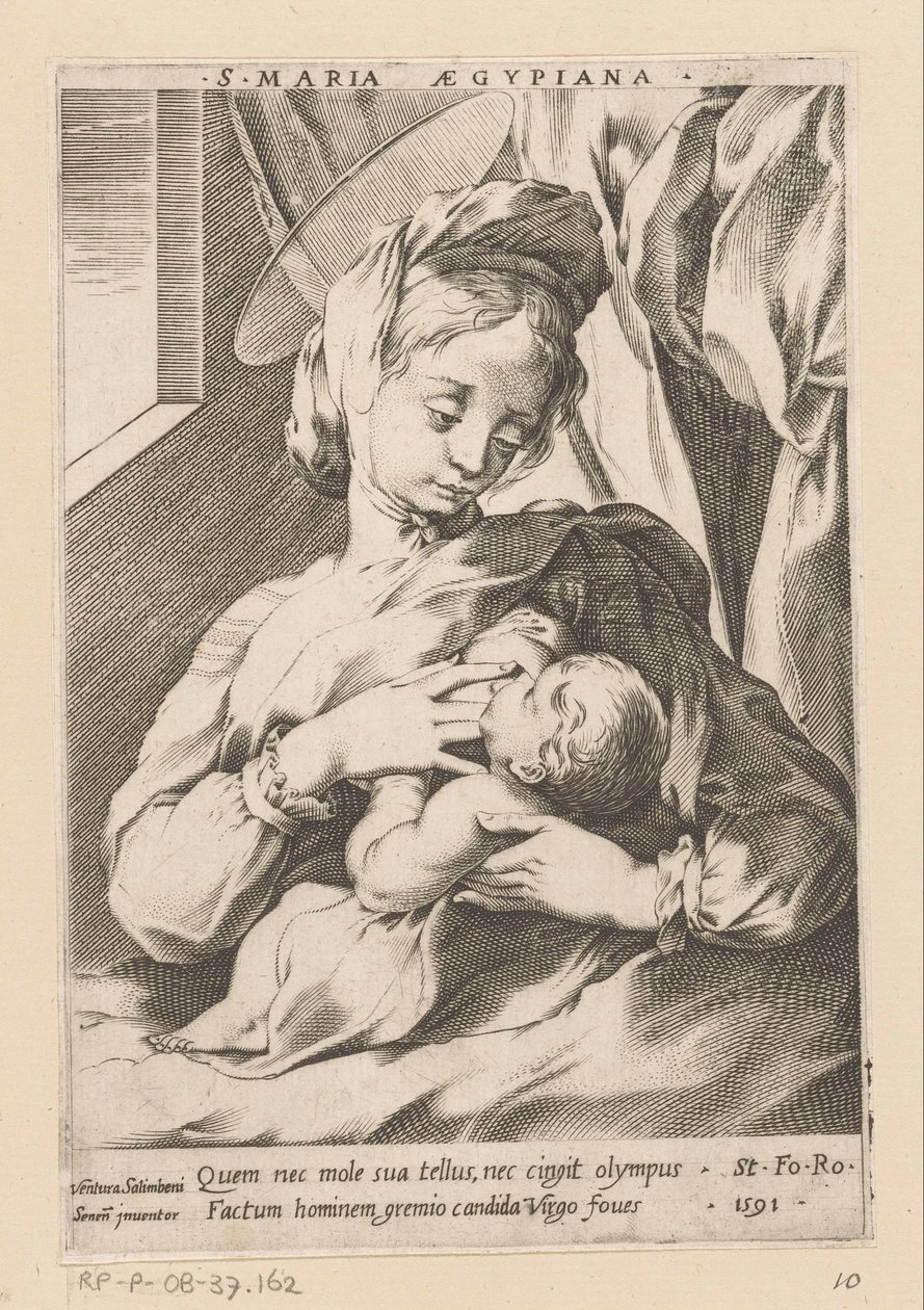 Mary som ammer barnet S. Maria Aegypiana (tittel på objekt) av Ventura Salimbeni