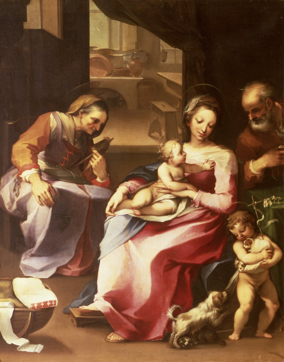 Hellige familie av Ventura di Arcangelo Salimbeni