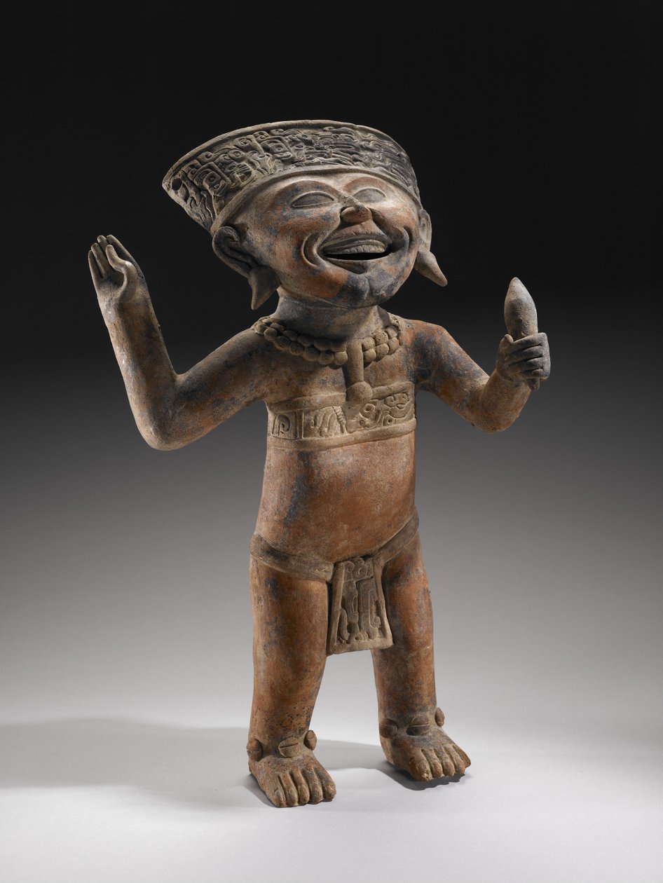 "Laughing Boy" Effigy, 600-900 AD (keramikk med spor av maling) av Veracruz Veracruz