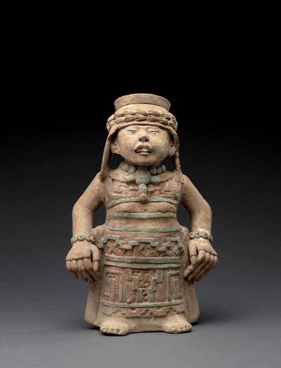 Stående kvinnelig figur, 600-900 (terrakotta med pigment) av Veracruz Veracruz