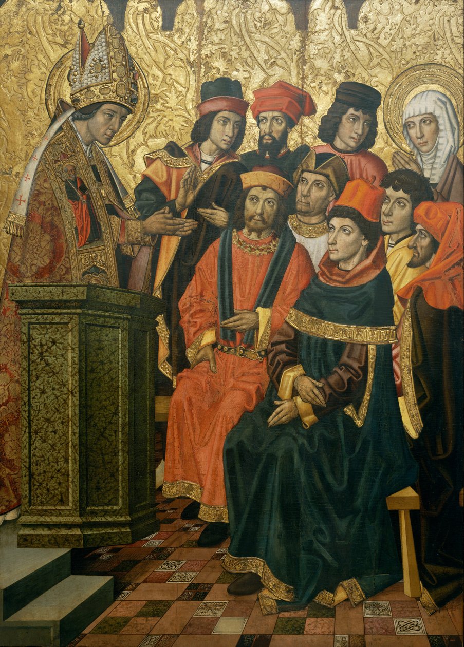 Saint Augustine og Saint Monica i en preken av Saint Ambrose av Vergós Group