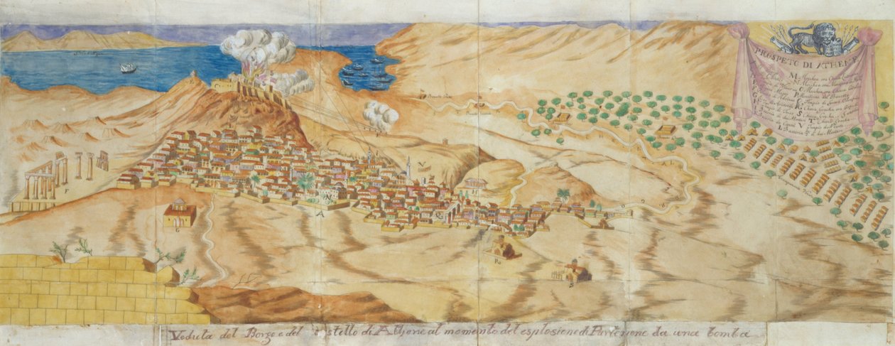 Bombardementet av Parthenon 26. september 1687 av Verneda Giacomo Milheau