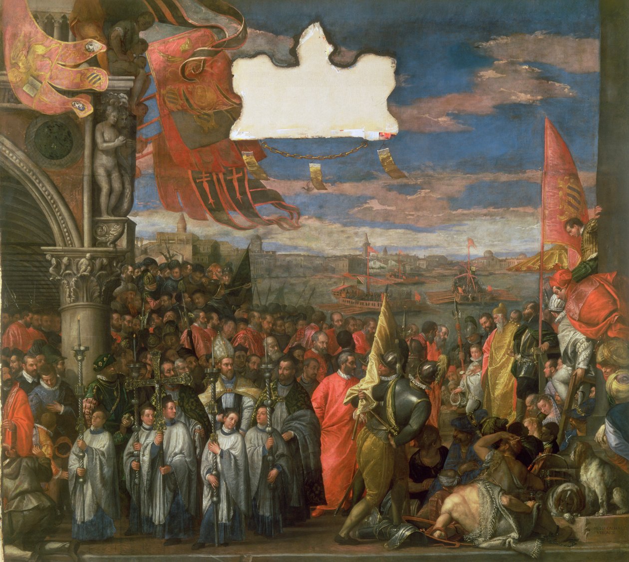 Dogen Andrea Contarini vender tilbake seirende fra Chioggia av Paolo Veronese
