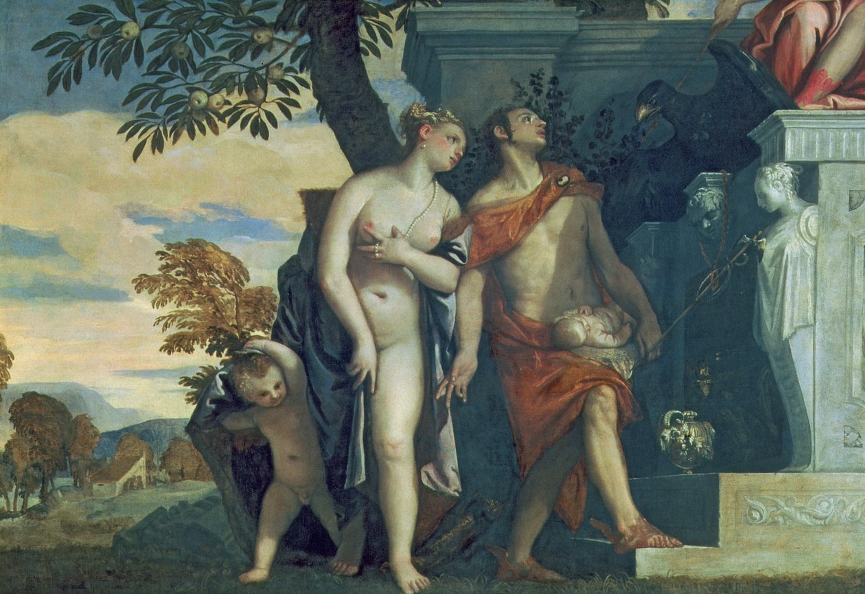 Venus og Mercury presenterer sønnen Anteros for Jupiter av Paolo Veronese