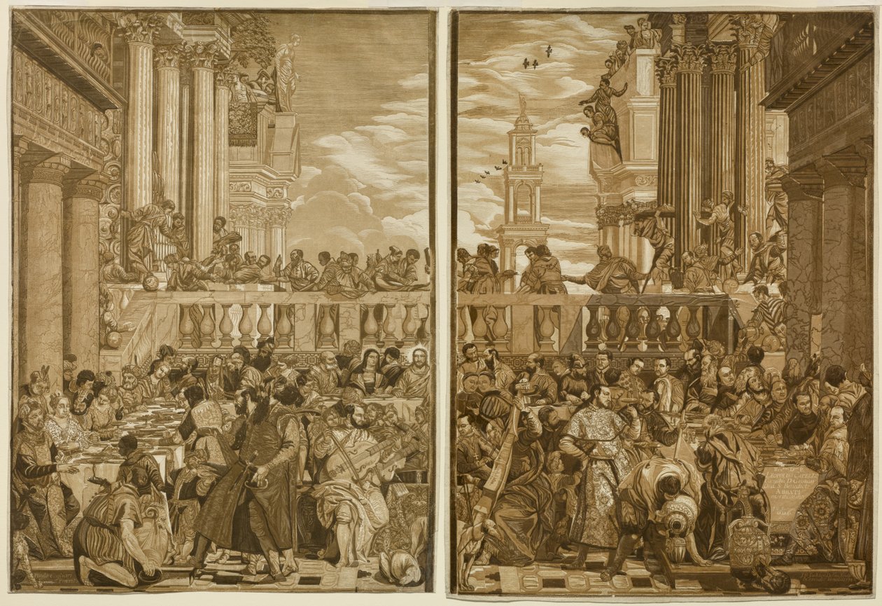 The Marriage at Cana, gravert av John Baptist Jackson av Veronese