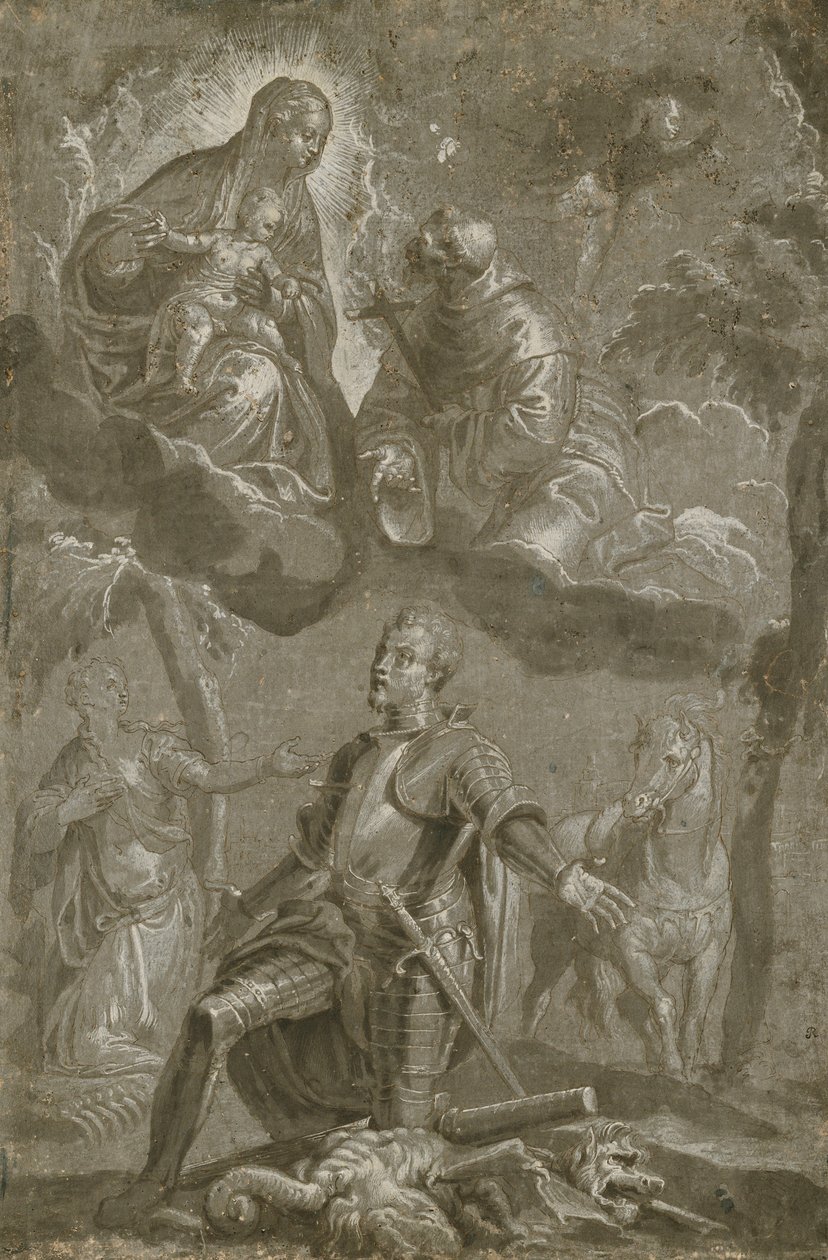Jomfruen og barnet med Saint Francis og Saint George, av Veronese