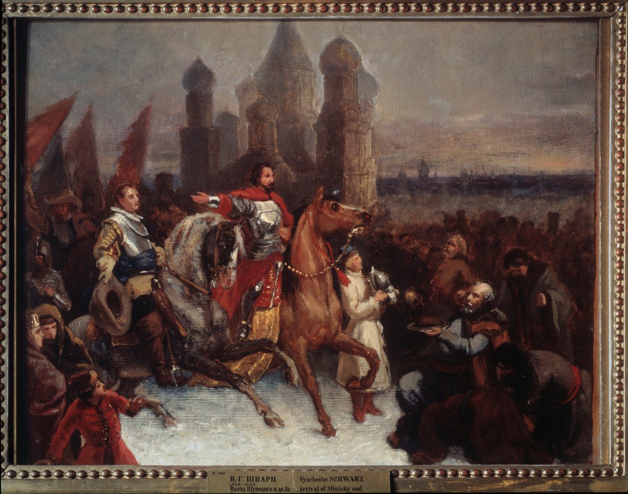 Inntoget av tsar Vasili IV av Russland og grev Jakob de La Gardie (1583-1652) av Russland og grev Jacob (Jacques) de la Gardie i Moskva - Maleri av Vyacheslav Grigoryevich Schwarz (1838-18) av Viatcheslav Grigorievitch Schwarz