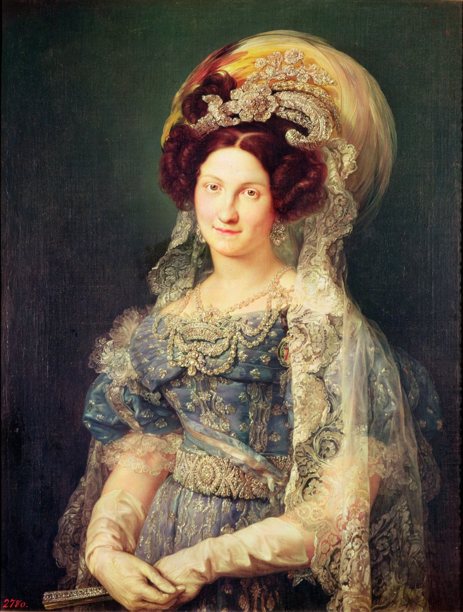 Maria Christina av Bourbon-Sicilia (1806-78) dronning av Spania, ca. 1829 av Vicente Lopez y Portana