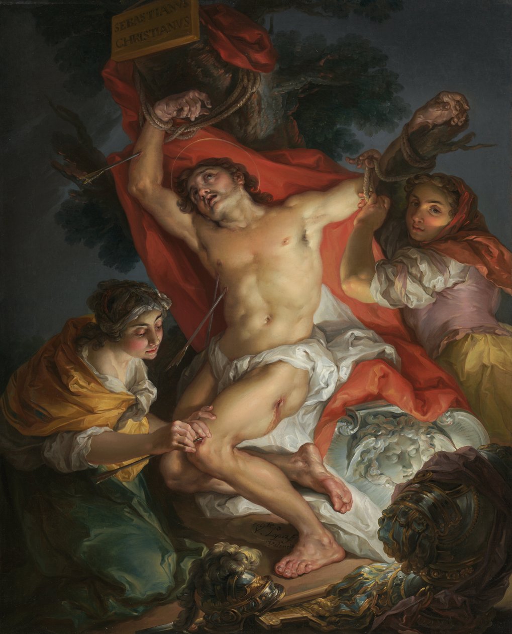 Saint Sebastian Tended av Saint Irene av Vicente Lopez y Portana