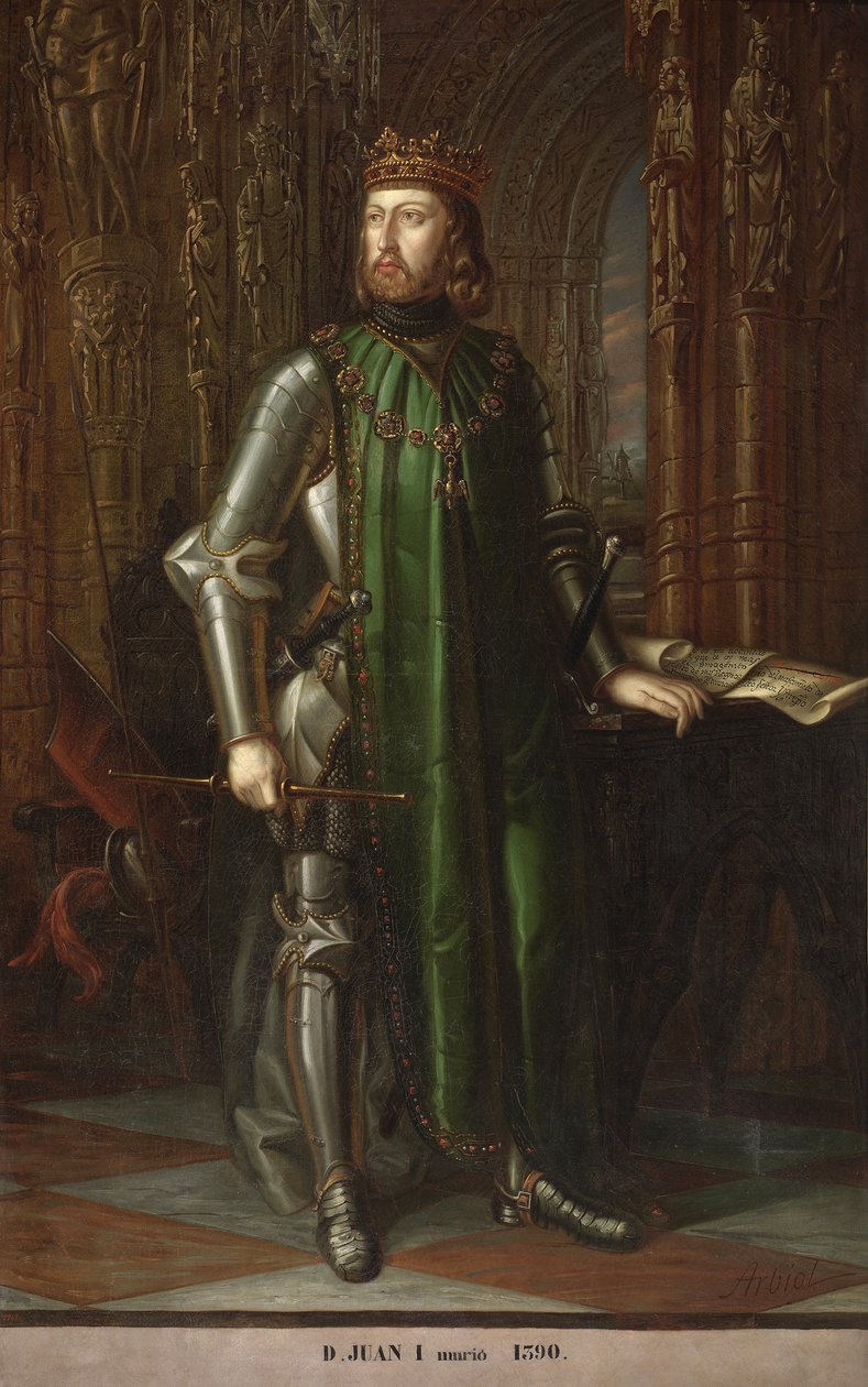 Portrett av kong John I av Castilla (1358-1390) (Portrett av kong John I av Castilla) Maleri av Vicente Arbiol y Rodriguez (1812-1876) 1848 Palace of las Cortes, Madrid av Vicente Arbiol y Rodríguez