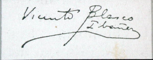 Signaturen til forfatteren (blekk på papir) av Vicente Blasco Ibanez