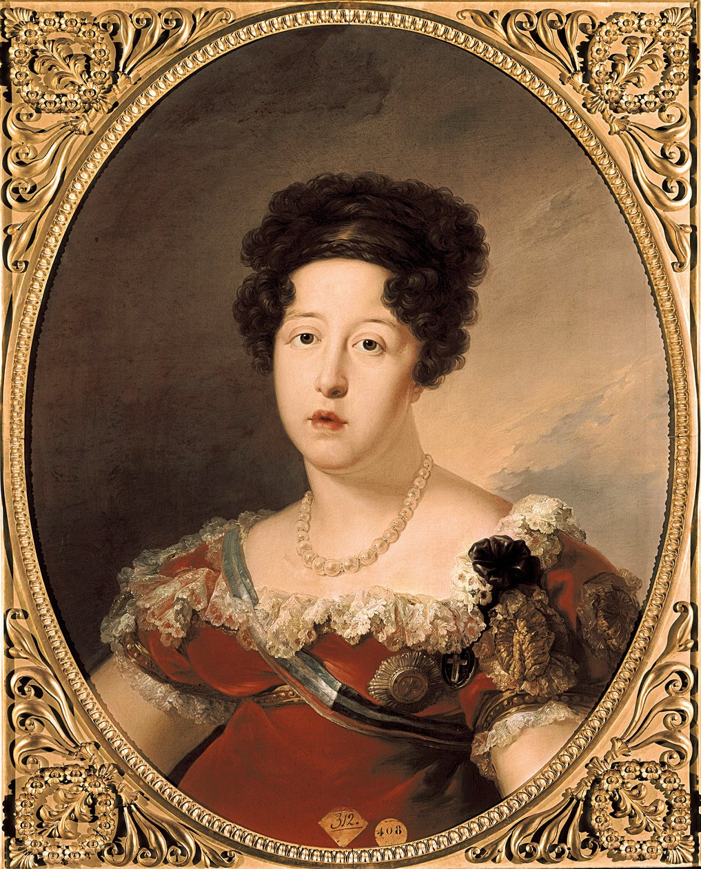 Dona Maria Isabel fra Braganza. Portrett av Mary Isabella av Portugal (eller Mary Isabella av Bragança av Vicente Lopez y Portana