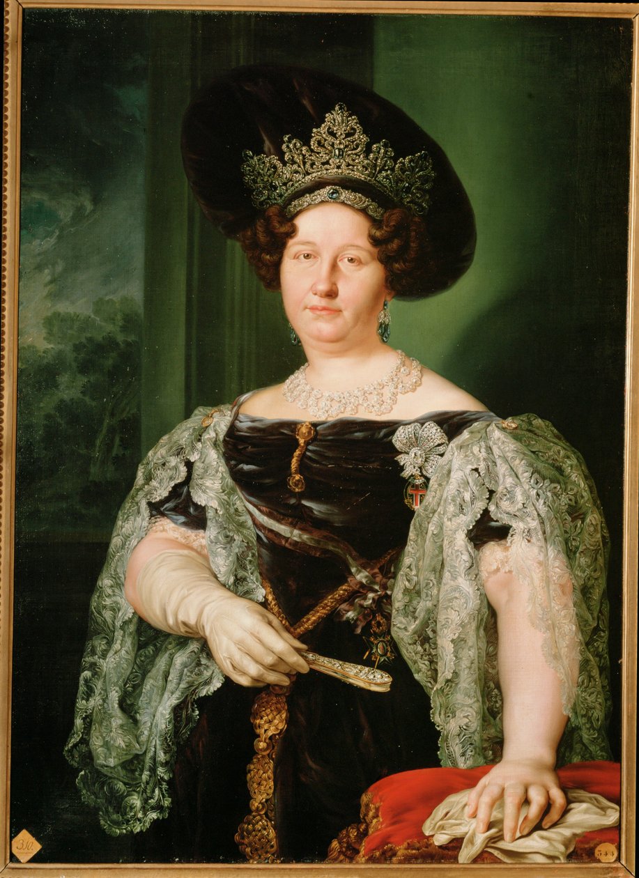Maria Christina de Bourbon, fjerde kone til Fernando VII (maleri på lerret) av Vicente Lopez y Portana