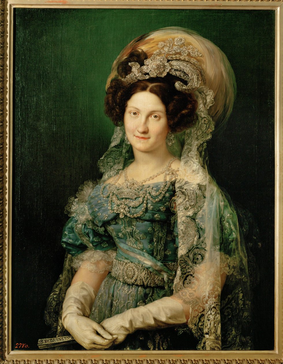 Maria Christina de Bourbon, fjerde kone til Fernando VII (maleri på lerret) av Vicente Lopez y Portana