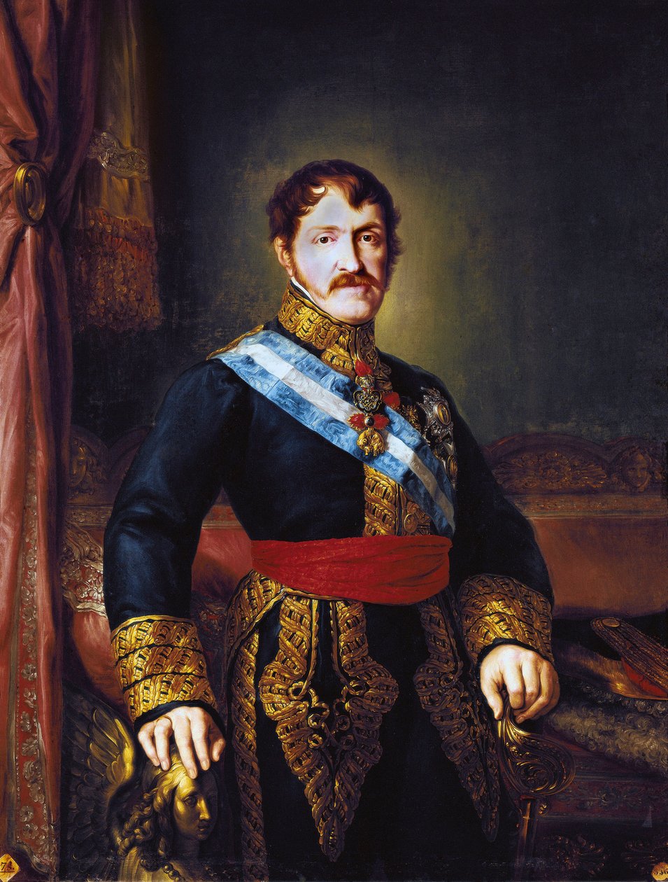 Portrett av Don Carlos Maria Isidro de Bourbon (Borbon) (1788-1855), greve av Molina og Infante av Spania, ca. 1833 (olje på lerret) av Vicente Lopez y Portana