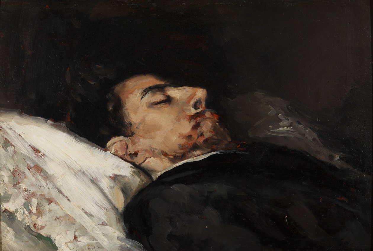 Gustavo Adolfo Bécquer på dødsleiet av Vicente Palmaroli y Gónzalez
