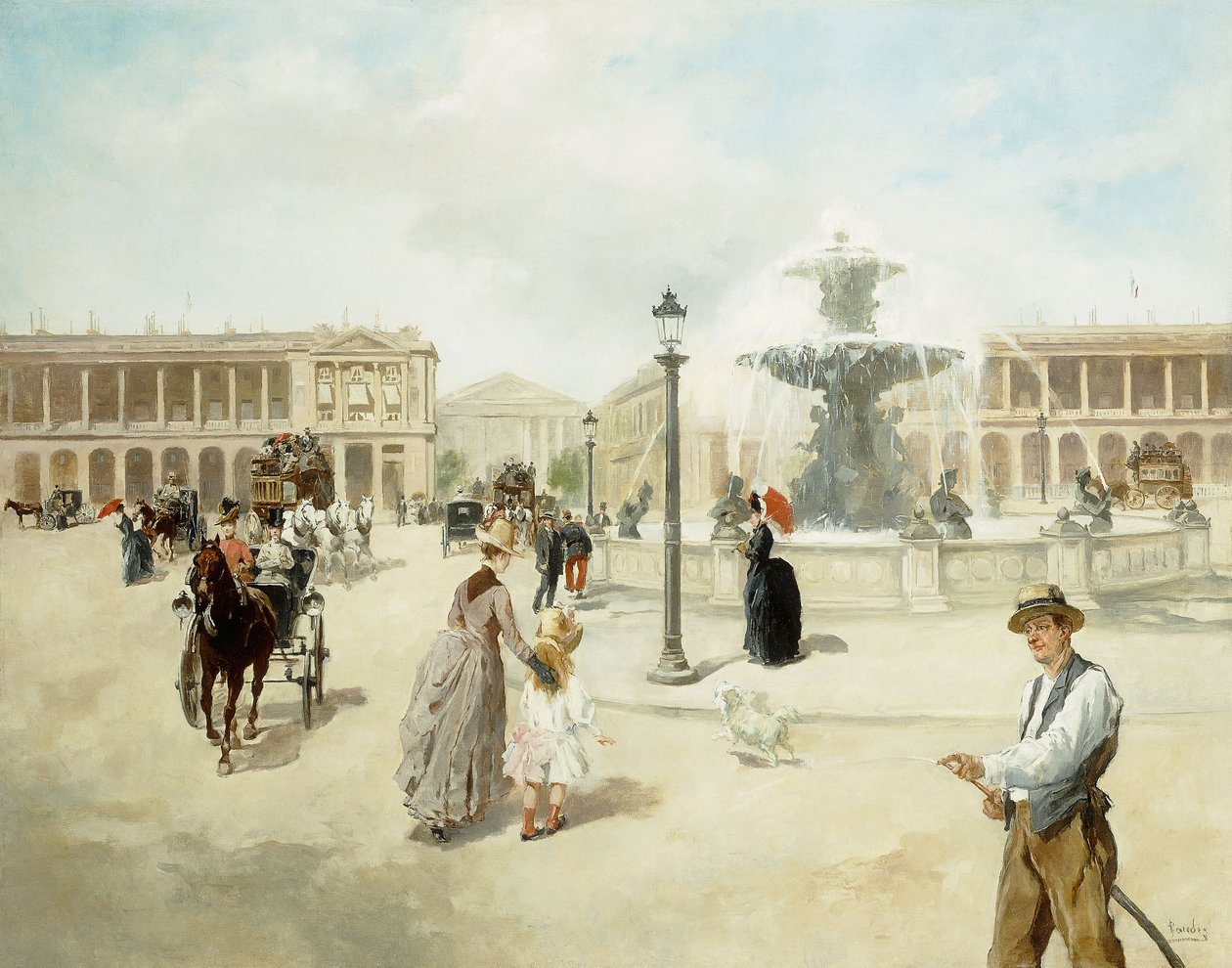 Place de la Concorde (olje om bord) av Vicente de Paredes