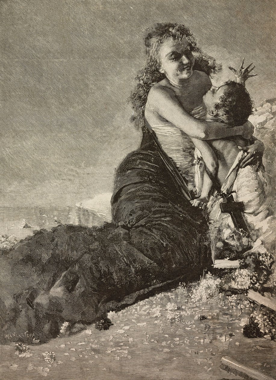 Renessanse, mor med barn, fra maleri av Vincenzo Irolli av Vicenzo (after) Irolli