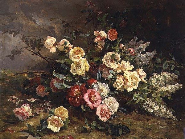 Stilleben med blomster av Victoire Leclaire