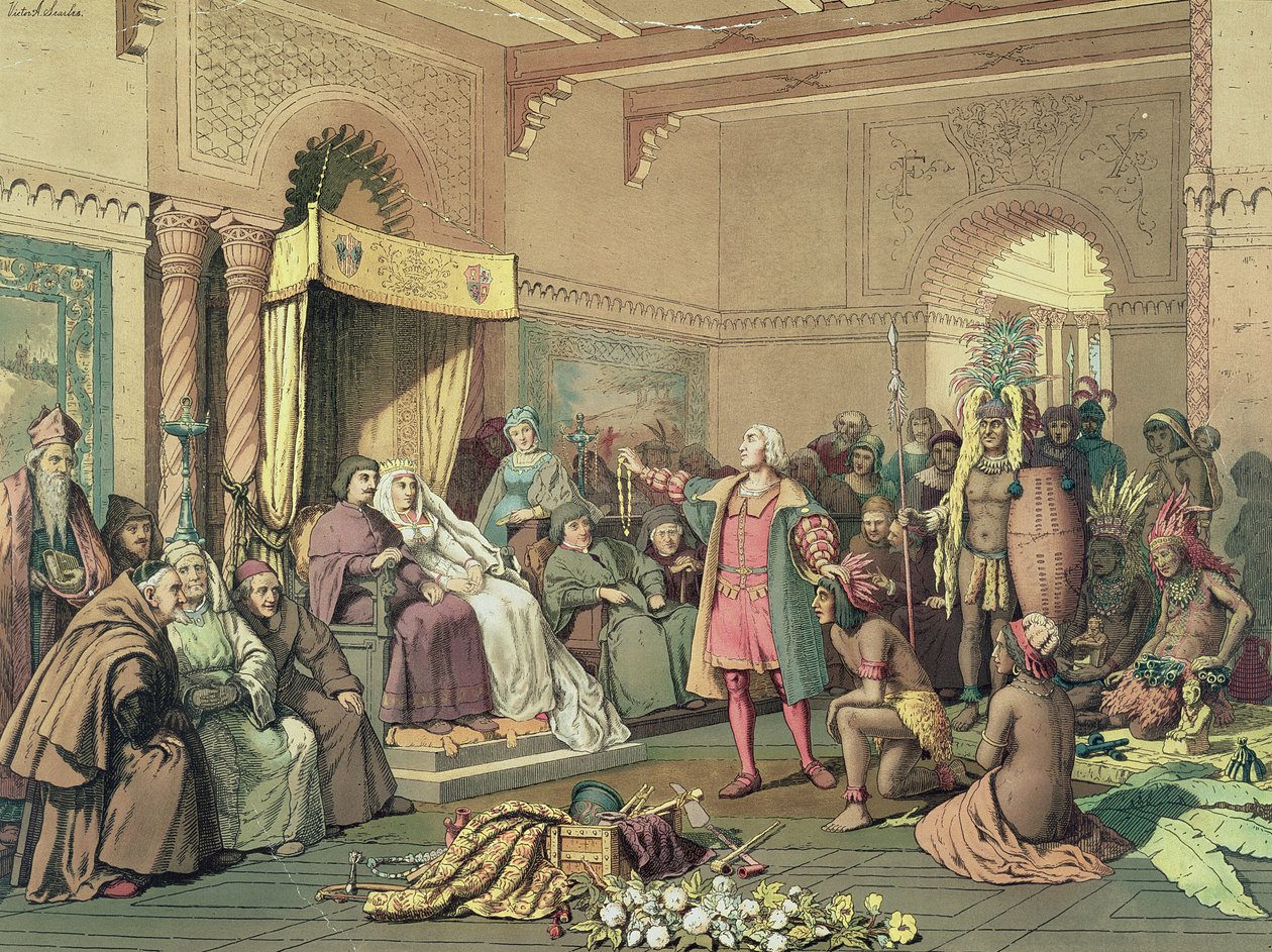 Columbus ved Det kongelige hoff i Spania i Barcelona av Victor A. Searles