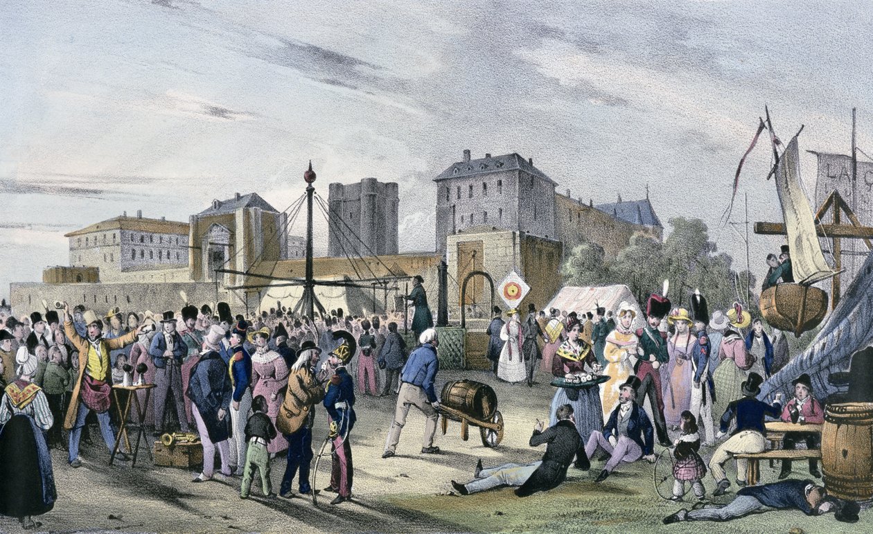 'Lokale fester rundt Paris', serie, 1830, Vincennes av Victor Adam