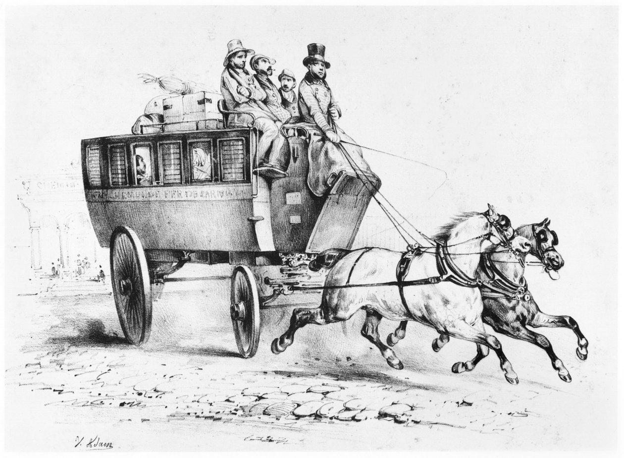 The Stagecoach, midten av 1800-tallet av Victor Adam