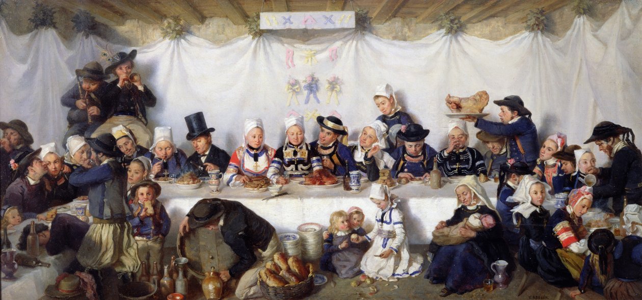 Bryllupsfesten til Corentin Le Guerveur og Anne-Marie Kerinvel, 1880 av Victor Marie Roussin