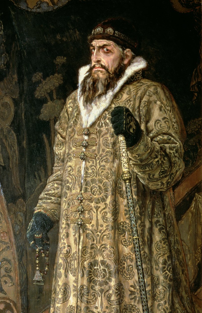 Tsar Ivan IV Vasilyevich the Terrible 1530-84 1897 olje på lerret detalj av 89327 av Victor Mikhailovich Vasnetsov