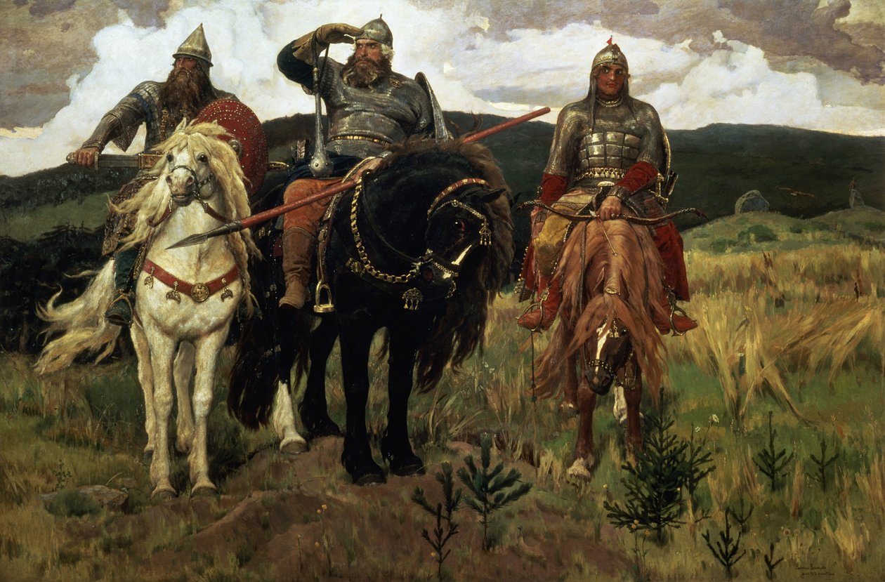Warrior Knights, 1881-98 av Victor Mikhailovich Vasnetsov