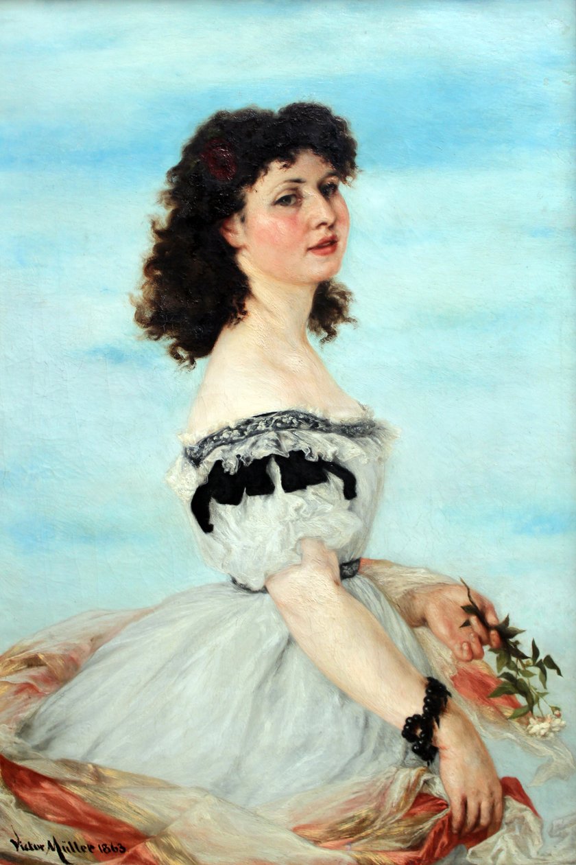 Portrett av Berta von Radowitz som ung jente av Victor Müller