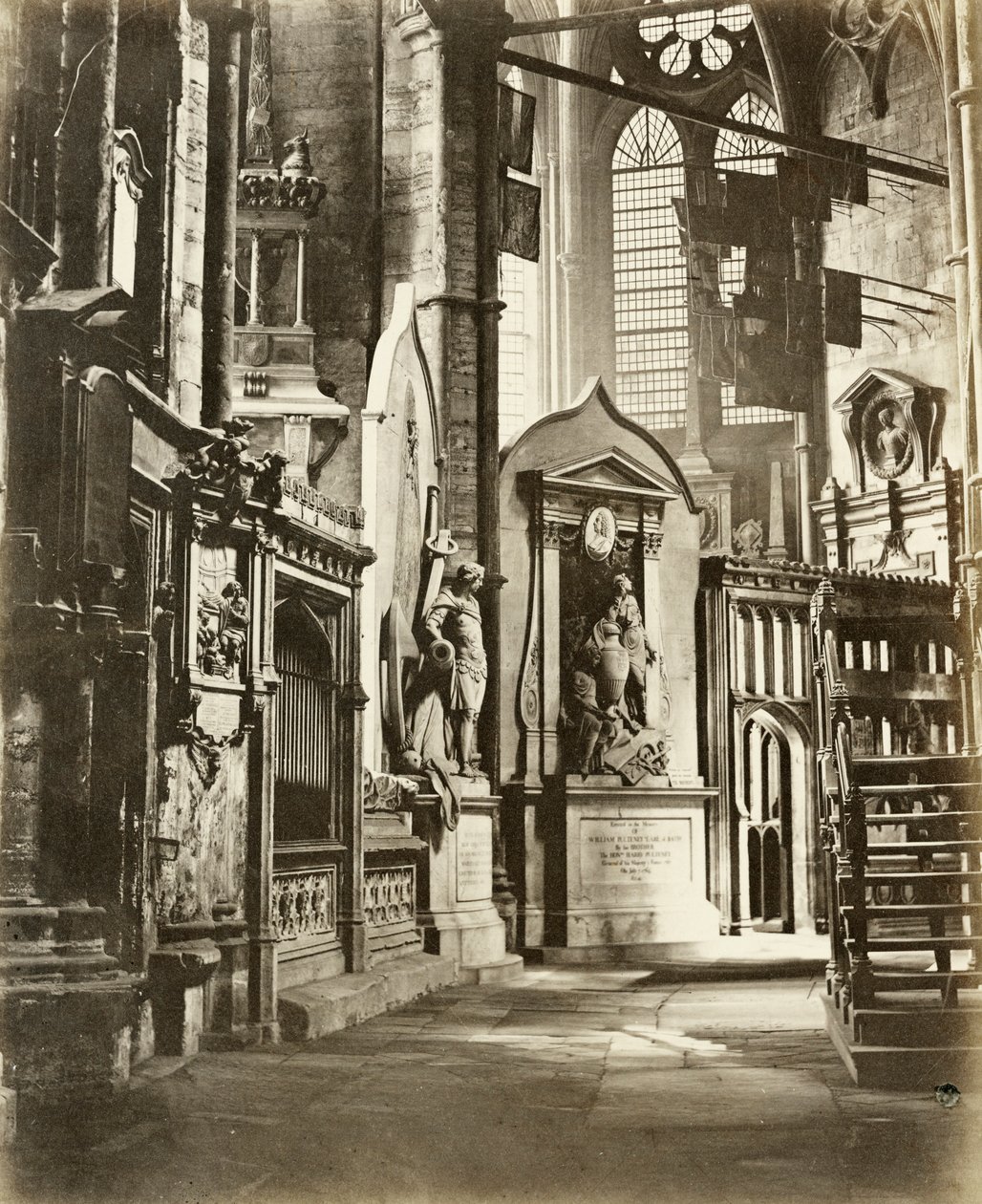 Nordgangen til Westminster Abbey, London, c1860 av Victor A Prout