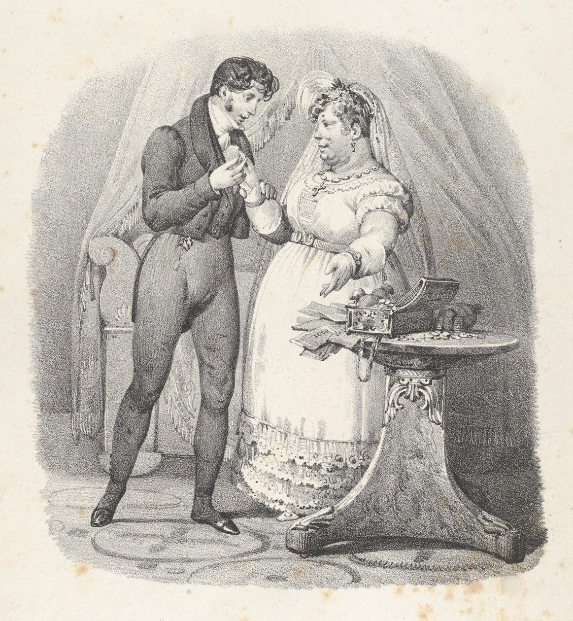 Kap. XVIII: Det må være en slutt! Jeg gifter meg med henne. Det må ta slutt! Jeg er gift, 1824., av Victor Adam